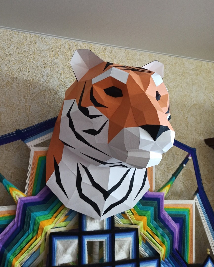 Diy Paper Tiger Papercraft Origami Paper Craft Model Template 3d
