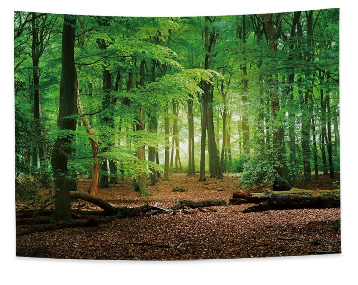 Green Forest Wall Tapestry for Home Decor Dorm Room Jungle Etsy