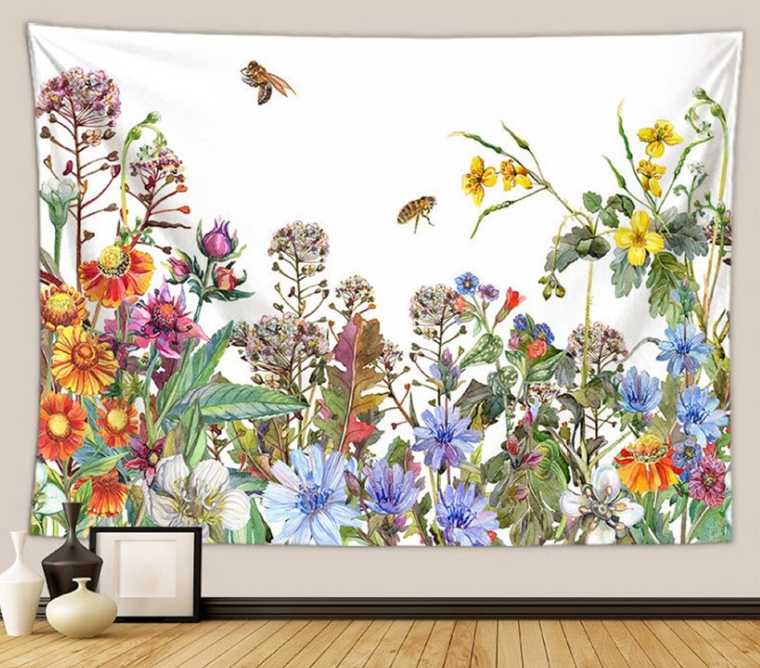 Flowers Spring Tapestry Colorful Floral Tapestry Bloom - Etsy