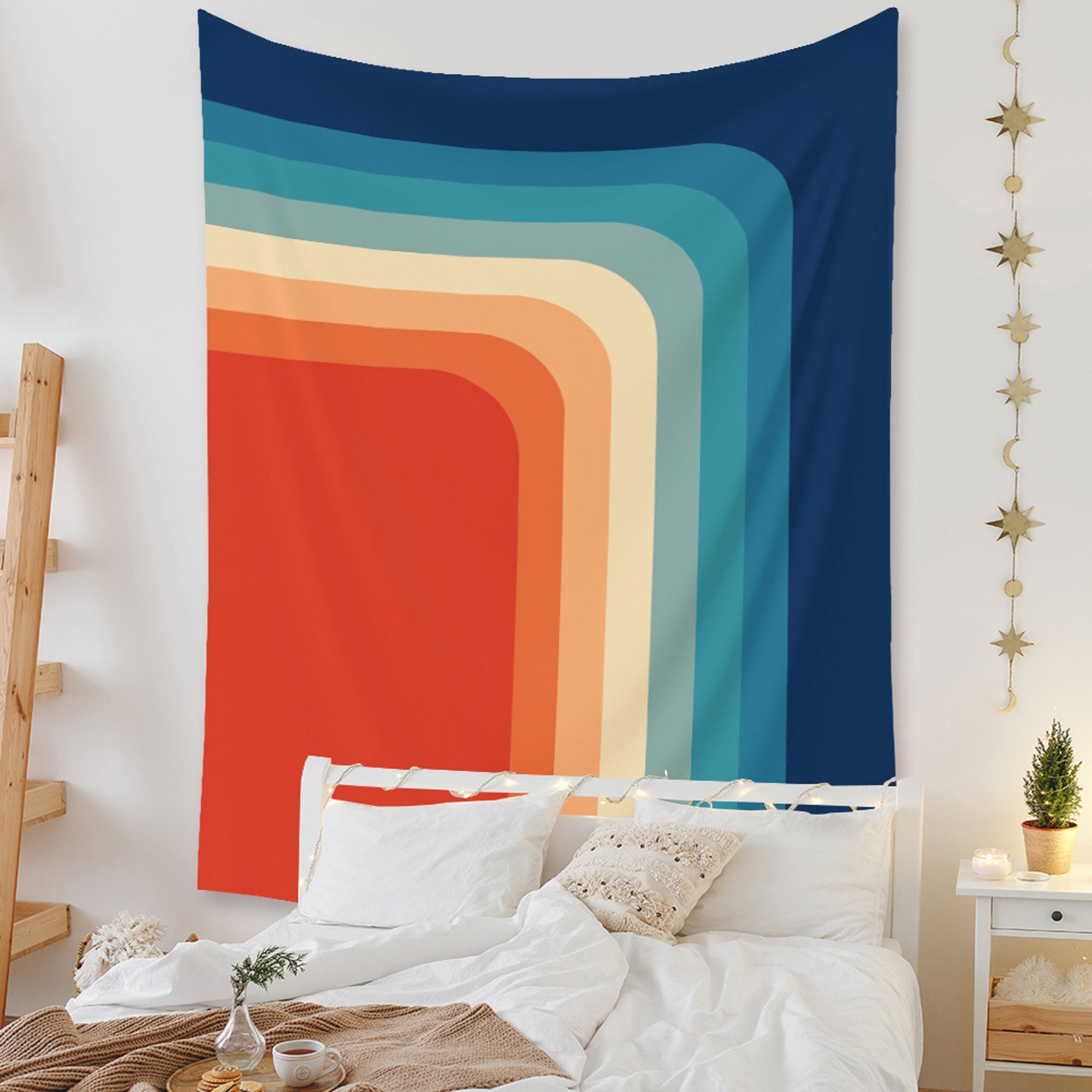 Rainbow Color Tapestry Hippie Tapestry Colorful Tapestries Etsy UK