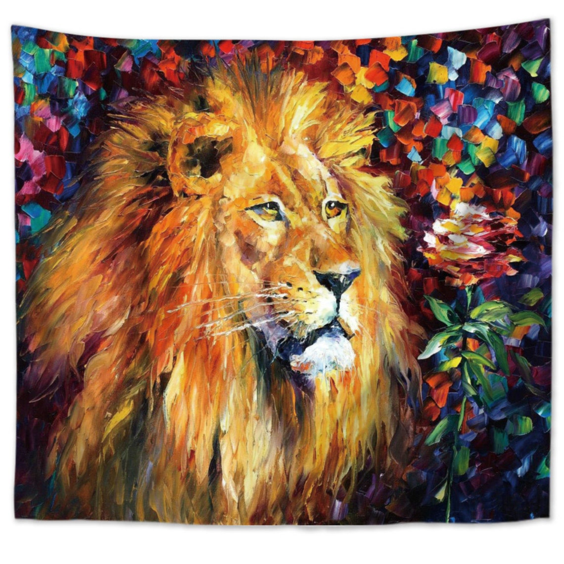 Lion Tapestry Wall Hanging Tapestries Dorm Art Golden Etsy