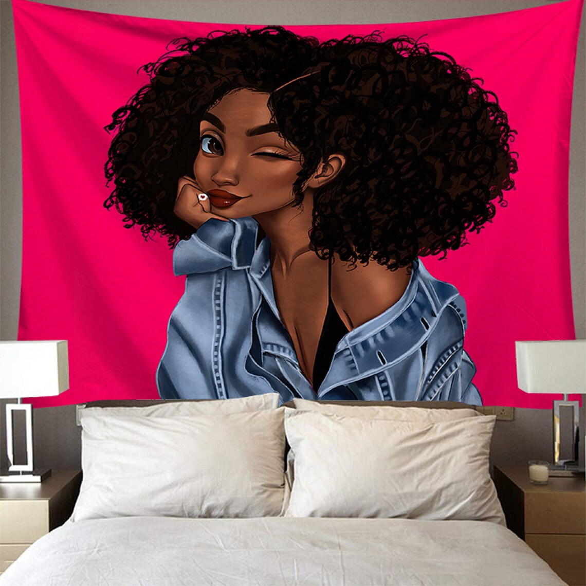 Wall Tapestry Hippie Tapestry African Girl Wall Hanging Etsy