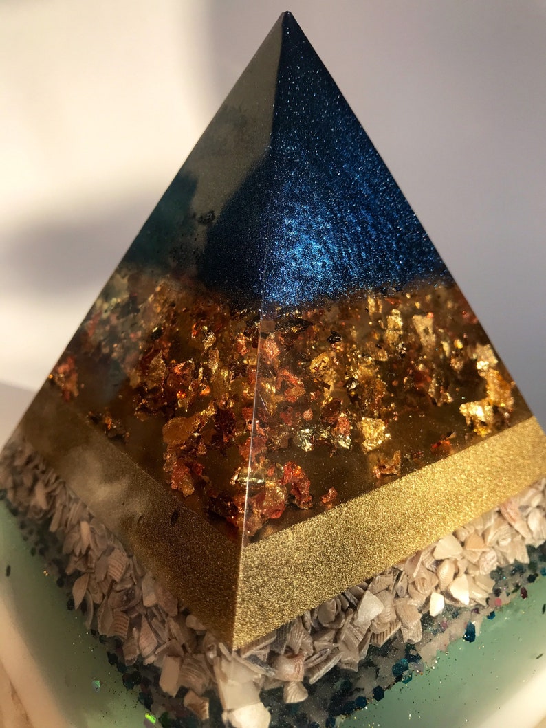 Pyramid of epoxy resin gold leaf sea ocean species Etsy