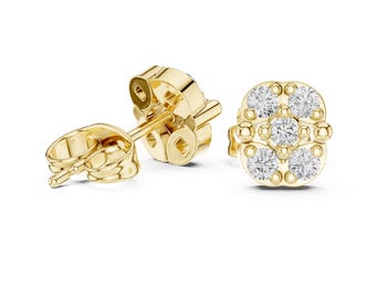 Moissanite Stud Earrings 24k Gold • MDJ114