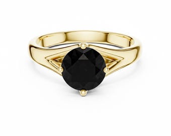 1 CT Round Cut Solitaire Gemstone Ring, Sterling Silver Engagement Ring