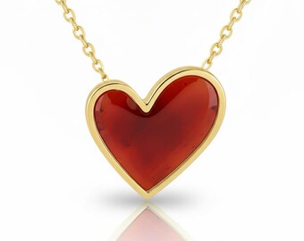 Carneilain Fancy Unique Shape Heart Necklace