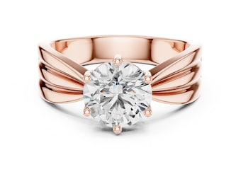 Solitaire Moissanite Ring 24k Gold