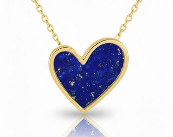 Lapis Lazuli Fancy Unique Shape Heart Necklace