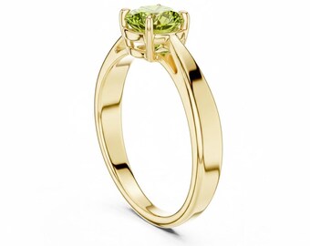 1 CT Round Cut Solitaire Gemstone Ring, Sterling Silver Engagement Ring