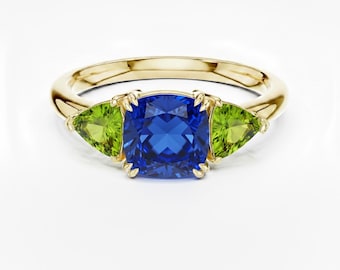 Faceted Gemstone Ring: Gold, Rose Gold, or Sterling Silver