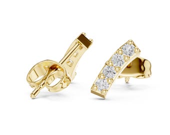 Moissanite Stud Earrings 24k Gold •MDJ120