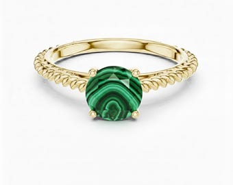 1 CT Round Cut Solitaire Gemstone Ring, Sterling Silver Engagement Ring