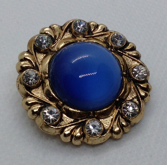 Vintage Brooch Antique Retro Brooch With Blue Stone U… Gem