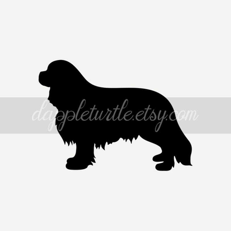 Download Clip Art Art Collectibles Cavalier King Charles Spaniel Silhouette Instant Download Png And Svg Files Suitable For Commercial Use