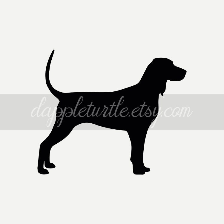 Bluetick Coonhound silhouette: instant download PNG and SVG | Etsy