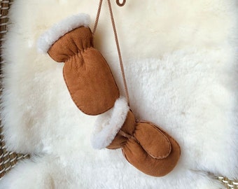 Sheepskin Puddy Toddler Mittens with Thumbs  | with Gift Bag, Handmade