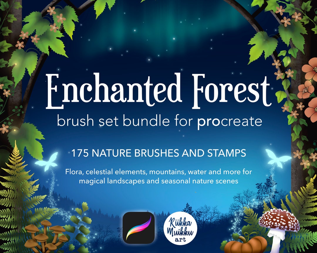 Enchanted Forest Brush Set Bundle for Procreate, Botanical and Nature ...