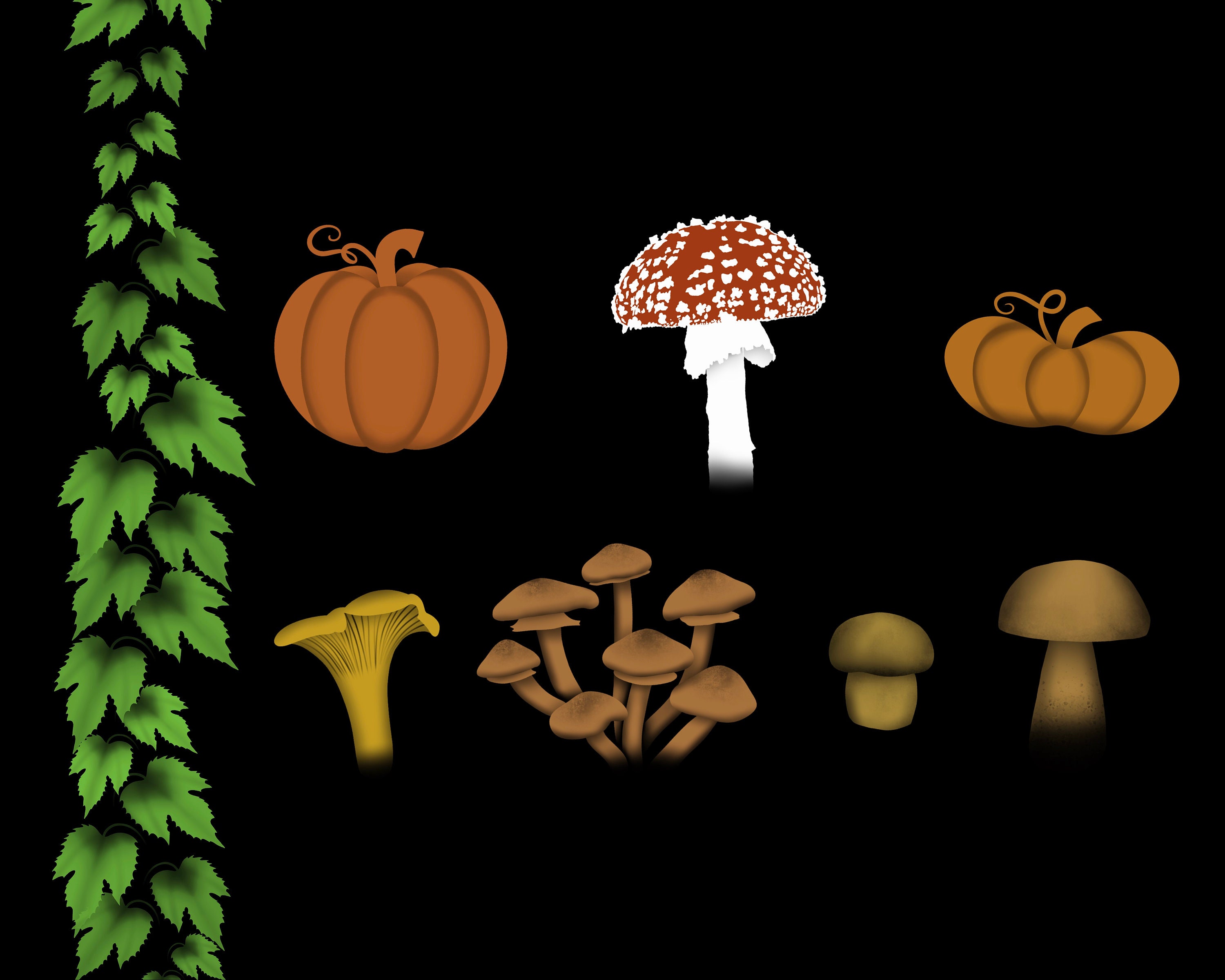 Autumn Forest Brush Set for Procreate, Botanical and Fall Nature ...