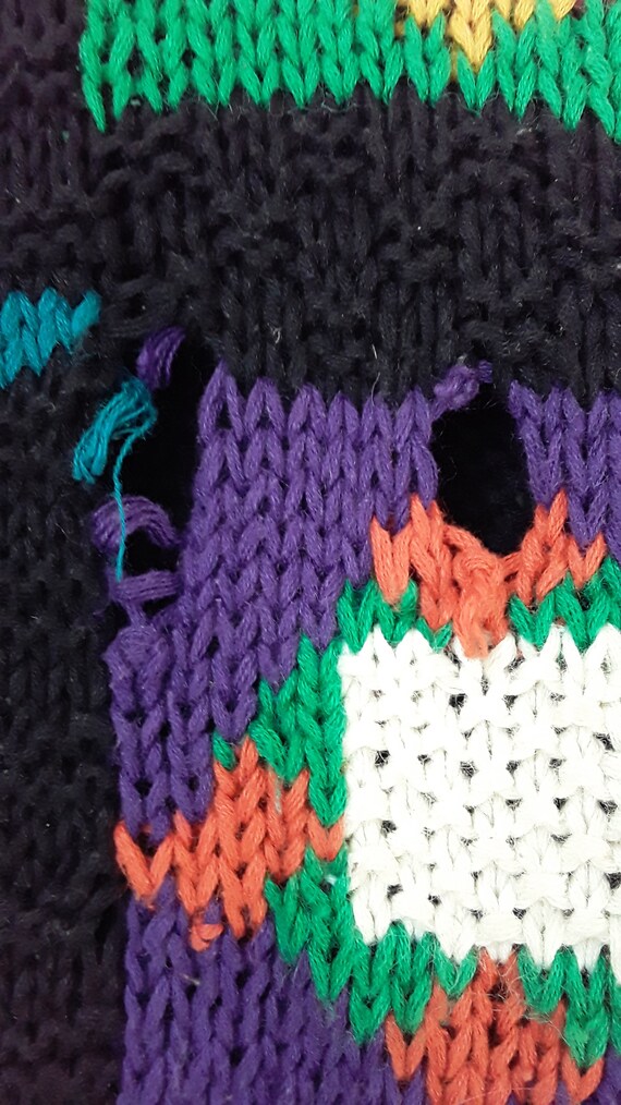 Trashed Granny Square Oversized Sweater Abstract … - image 3