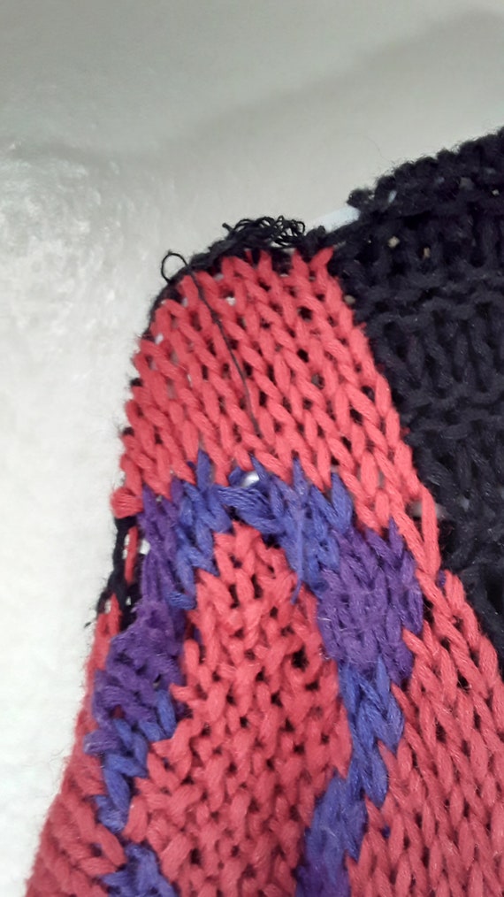 Trashed Granny Square Oversized Sweater Abstract … - image 6