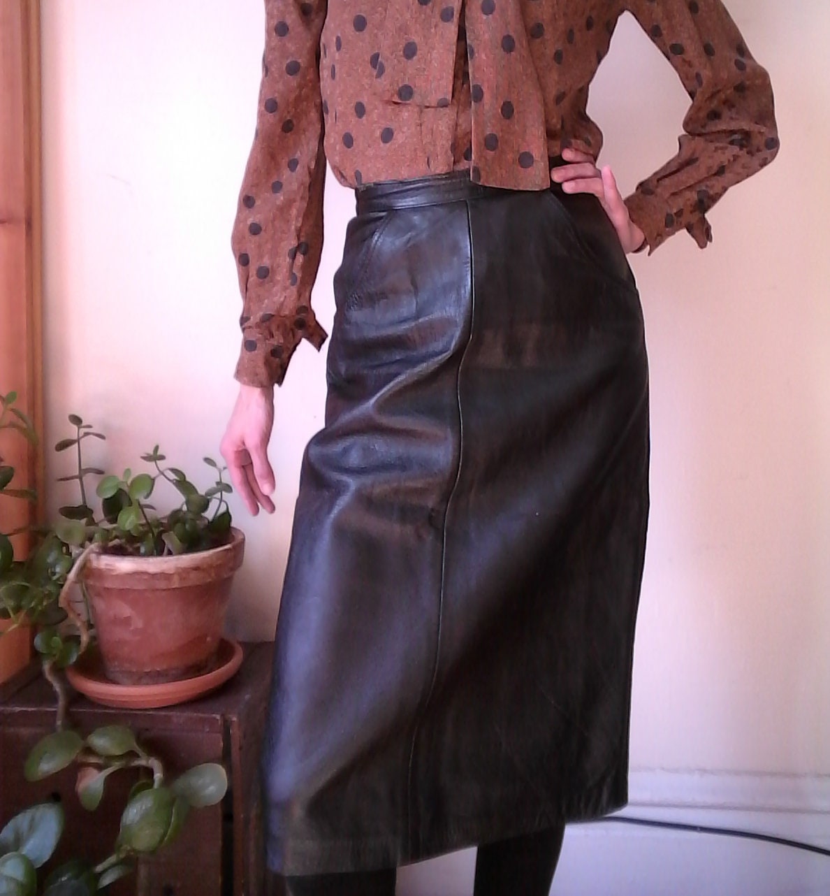 leather skirt 1990s
