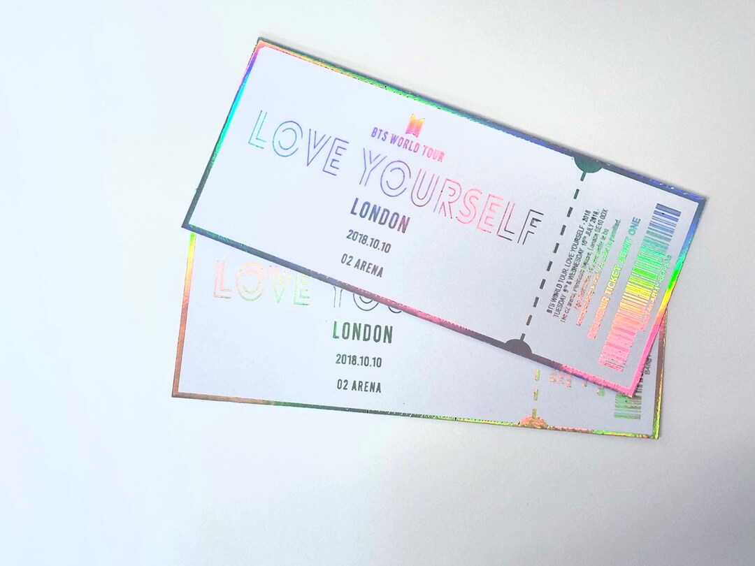 BTS London O2 Souvenir Ticket: Love Yourself Tour, Holographic Foil - Etsy