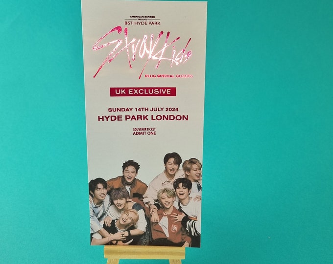 Kpop gift Stray Kids tour souvenir concert ticket. Keepsake gift for Stay Kpop fan