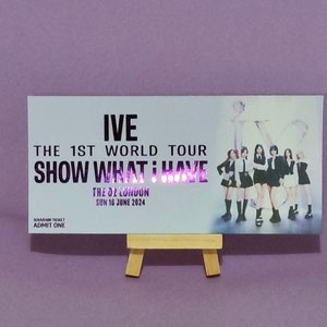Kpop gift IVE tour souvenir concert ticket. Keepsake gift for DIVE Kpop fan