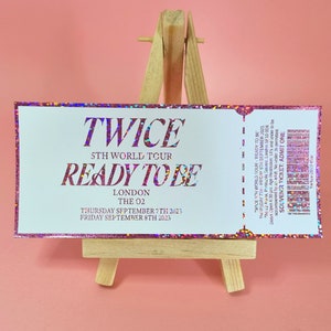 Twice Souvenir keepsake ticket UK / USA concert world tour. Gift for kpop fan once fandom