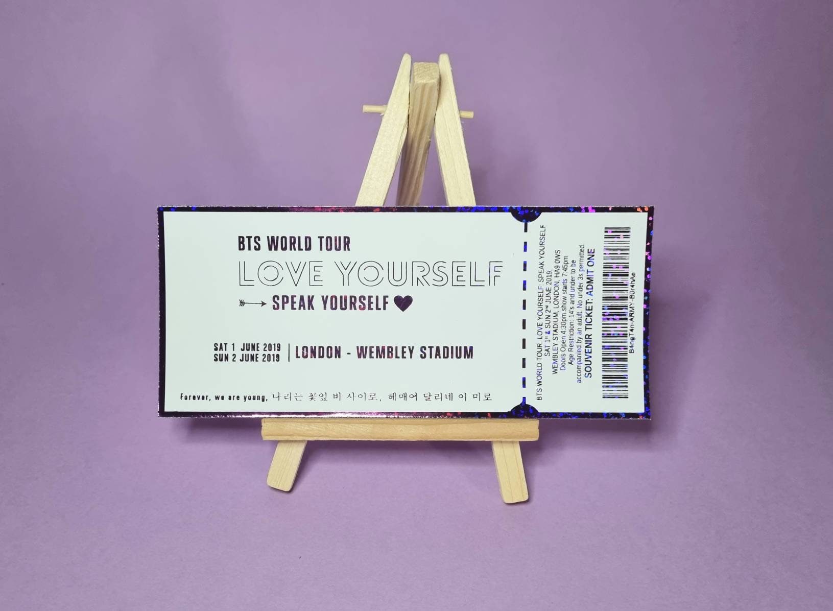 BTS Wembley UK Tour Souvenir Concert Ticket Kpop Gift Collection