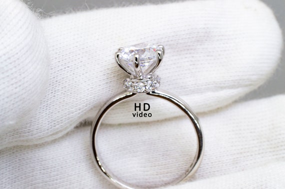 moissanite engagement ring etsy