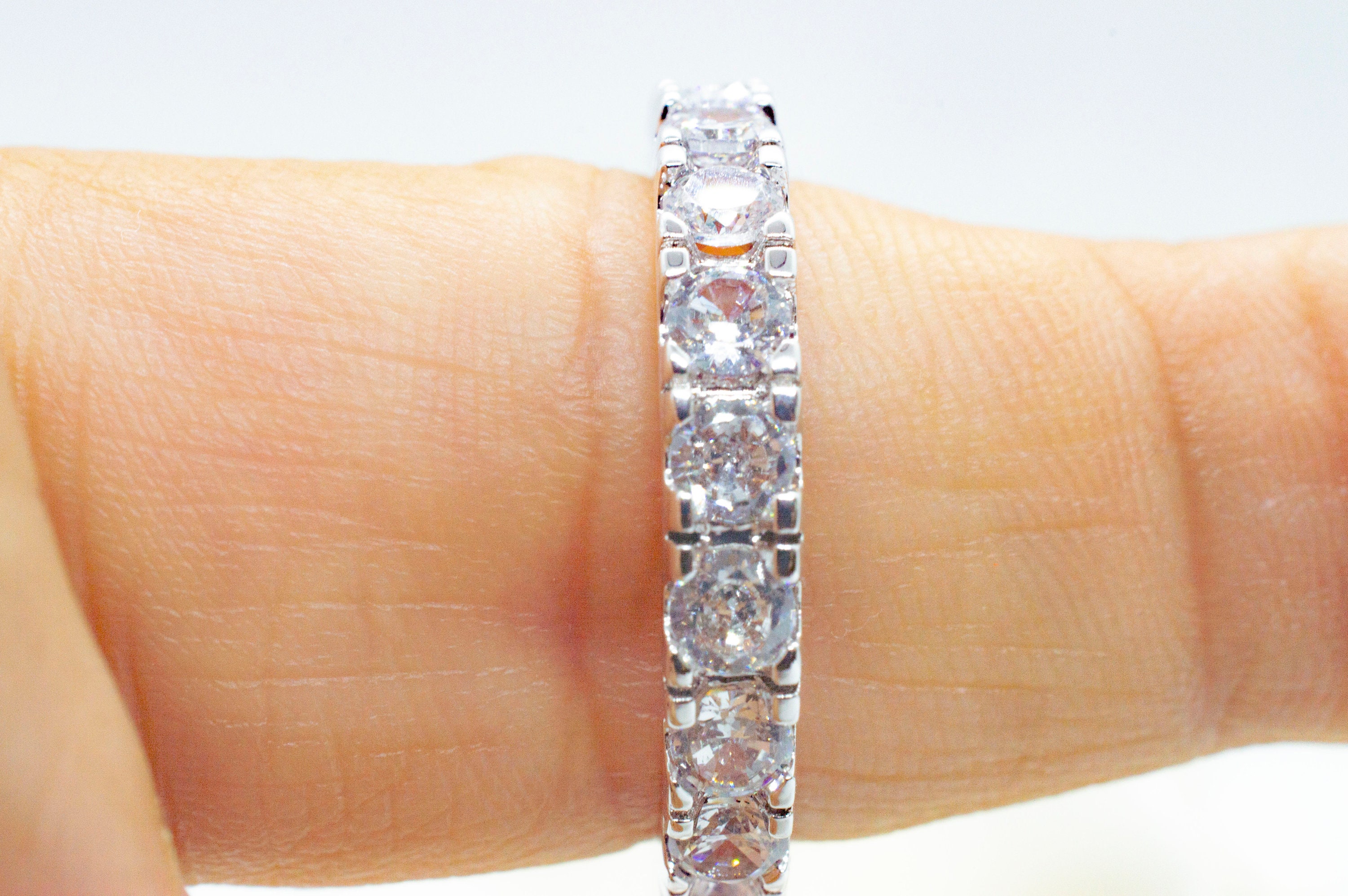 2.0ct Moissanite Eternity Band Full Eternity Ring Moissanite Etsy