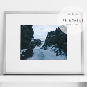 IJsland afdrukken | Þingvellir | Noords landschap | Scandinavische fotografie | Beeldende kunst afdrukbaar