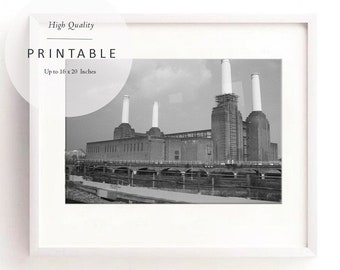 Battersea Power Station Druck | London Fotografie | Retro Druck | Minimalistischer Druck | Fine Art Printables