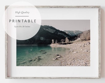 Lake Tenno | Landscape Printable | Mountain Lake Print | Mountain Printable | Instant Download
