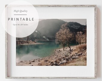 Lake Tenno | Landscape Printable | Mountain Lake Print | Mountain Printable | Instant Download