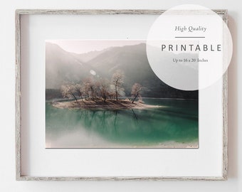 Lake Tenno | Landscape Printable | Mountain Lake Print | Mountain Printable | Instant Download