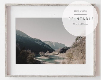 Lake Tenno | Landscape Printable | Mountain Lake Print | Mountain Printable | Instant Download