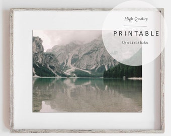 Dolomites Print |  Braies Lake |   Mountain Lake Print  |  Nature Photography  |  Fine Art Printables