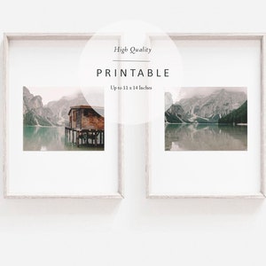 Set of 2 Prints  |  Braies Lake Prints  |  Dolomites Printables |  Landscape Prints  |  Nature Photography  |  Fine Art Digital Prints
