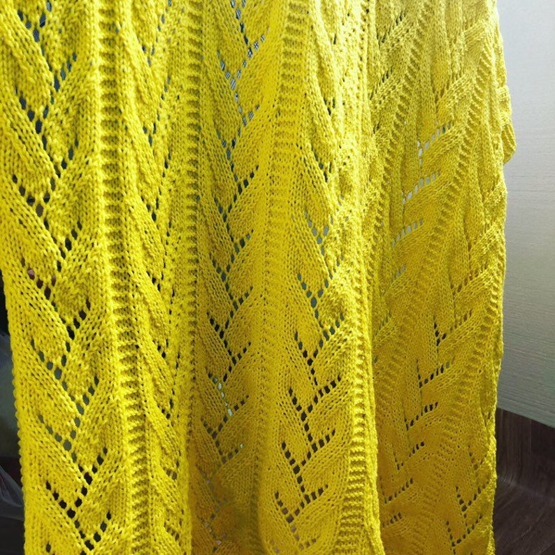 Yellow lemon cotton knit baby blanket yellow baby blanket Etsy