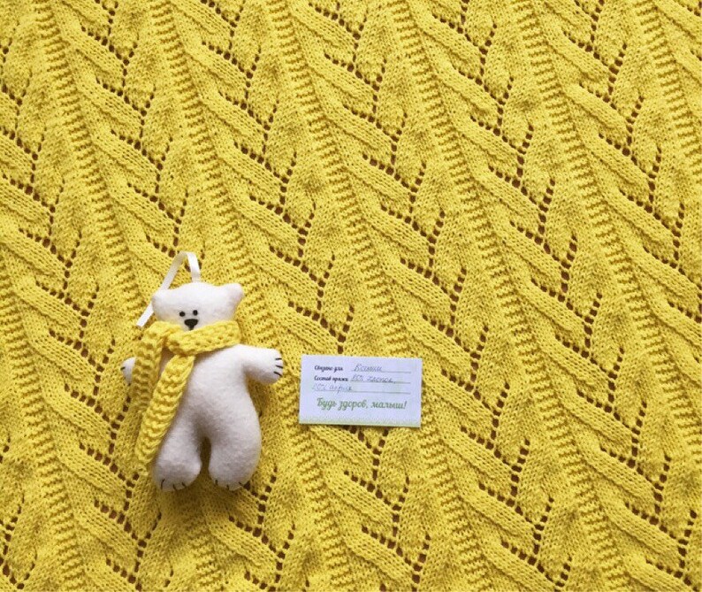 Yellow lemon cotton knit baby blanket yellow baby blanket Etsy