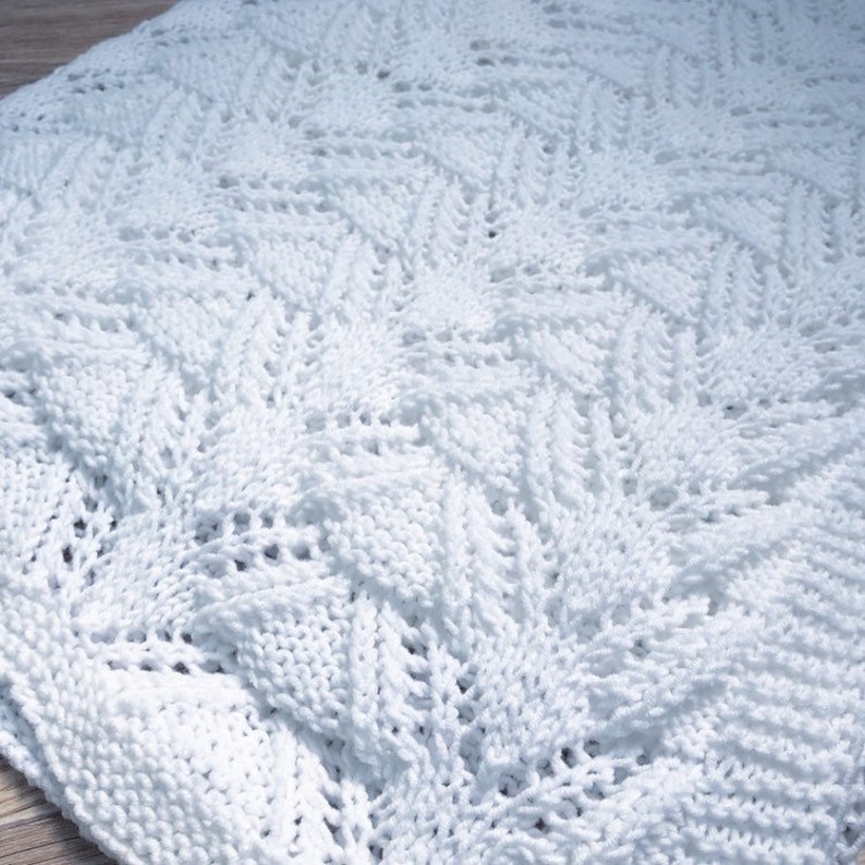 White Cotton Knit Baby Blanket for Christening or Baptism Etsy