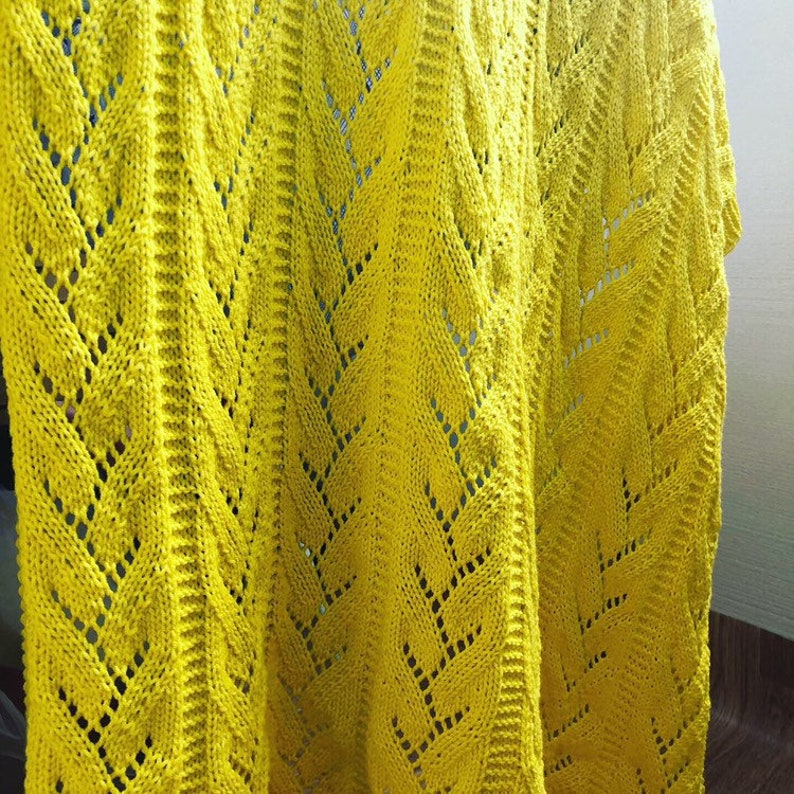 Yellow lemon cotton knit baby blanket yellow baby blanket Etsy