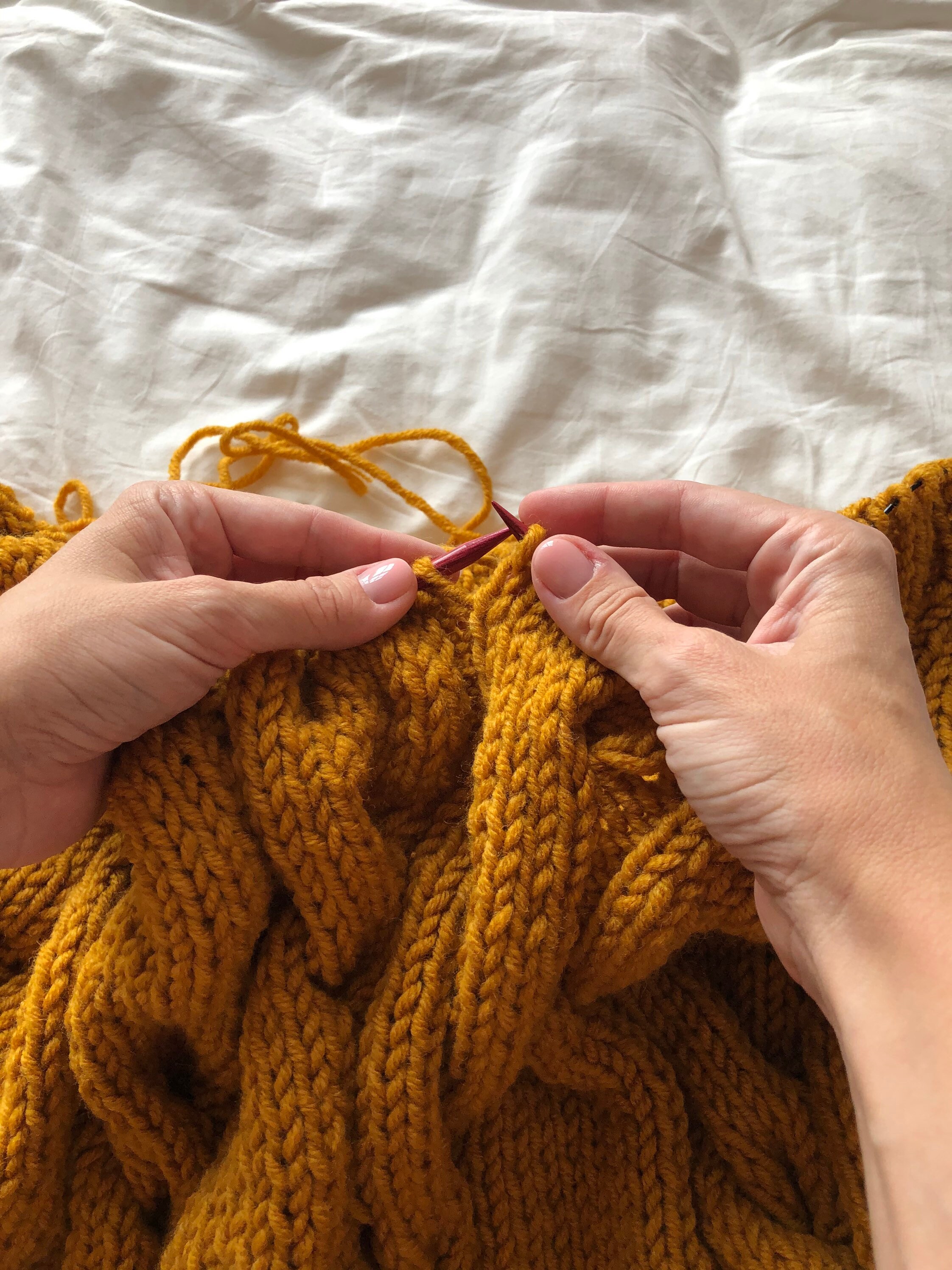 Chunky knit mustard color throw blanket knit bedspread Etsy