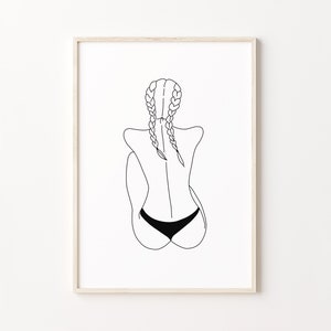 Woman Back Line Art, Abstract Female Print, Minimal Figure Poster, Minimalist Body Art, Female Back Sketch, Woman Body Illustration