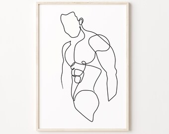 Naked Man Drawing - Etsy