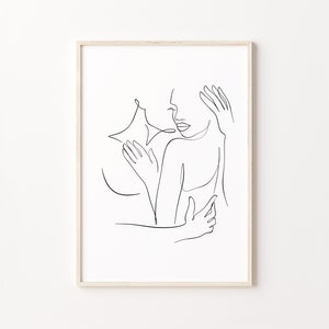 Schwarzes Paar Linie Kunstdruck, Afrikanisches Paar Poster, Umarmung Wandkunst, umarmt Linie Zeichnung, Afroamerikanischer Mann und Frau Druck, abstrakte Liebe