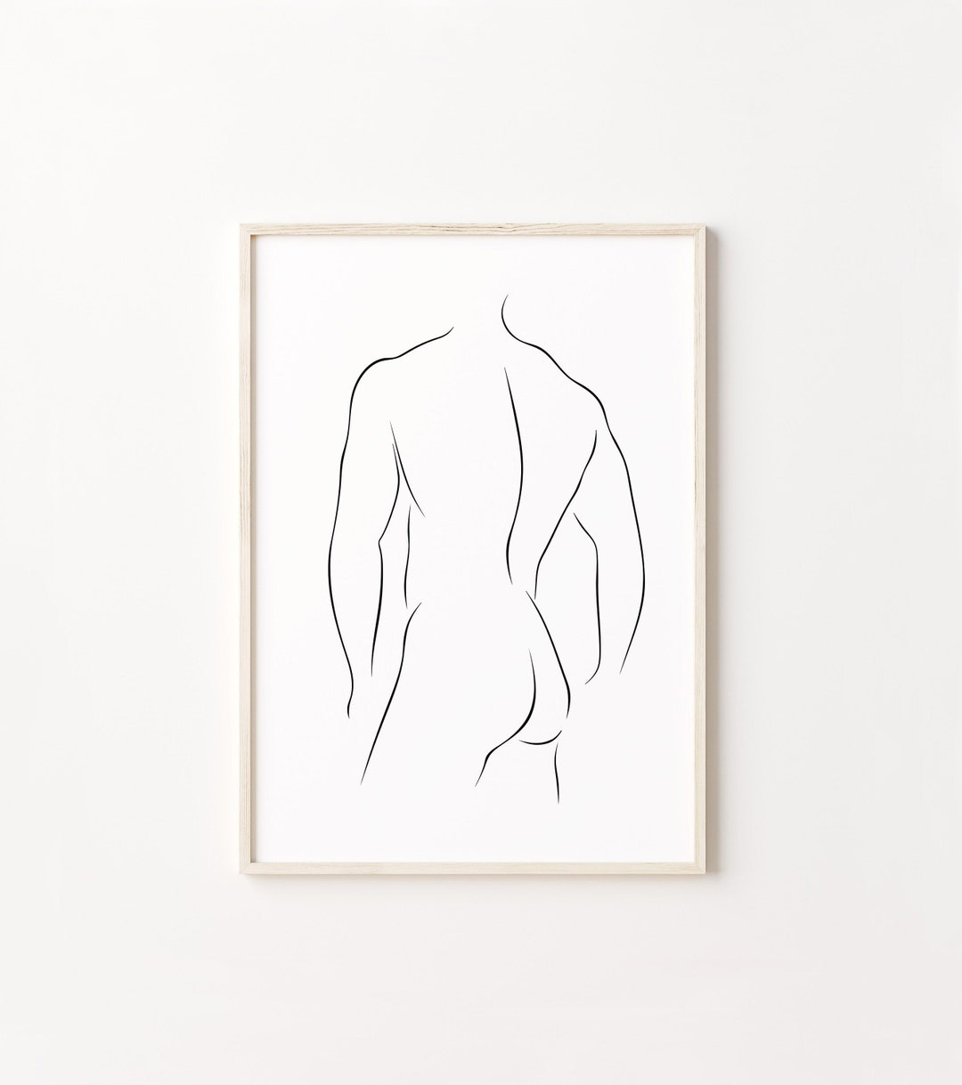 Line Abstract Man Male Back Print, Man Line Art, Male Figure Poster, Man Silhouette Wall ...