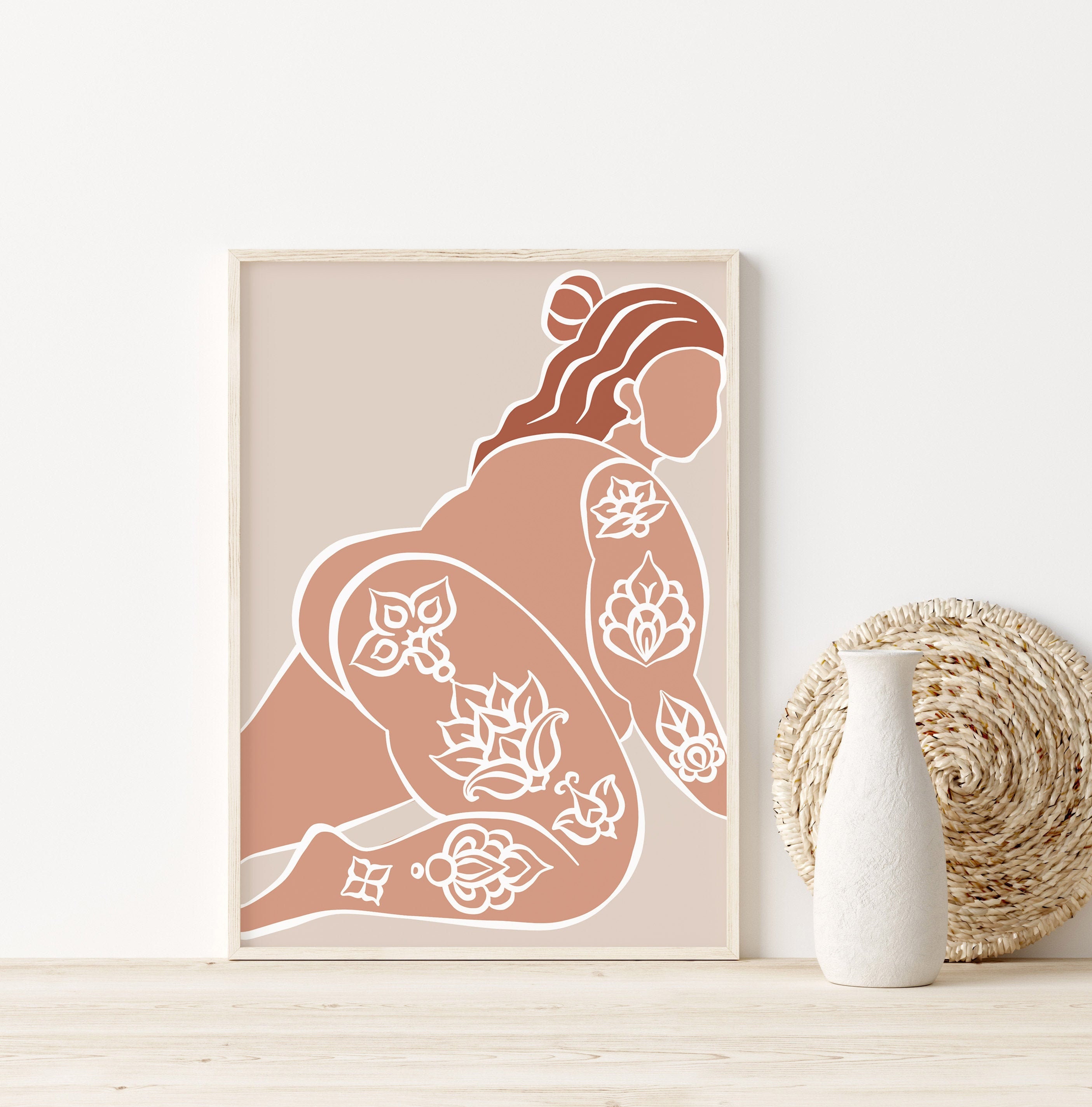 Body Positive Print Curvy Woman Drawing Female Figure Print Etsy